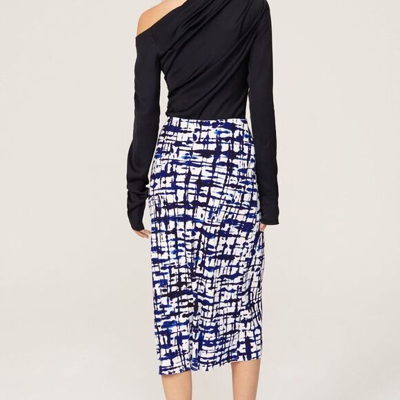 Jason Wu Collective Printed Midi Satin Slip Skirt Women’s sz 2 Professional Work - Picture 3 of 11